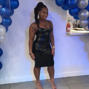 Fashion Nova black faux leather dress